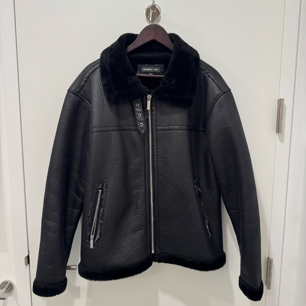 Members Only Faux Shearling Jacket - Men’s Large